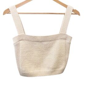 A.L.C. Women’s Winona Cream Cashmere‎ Blend Cropped Knit Tank Top Large